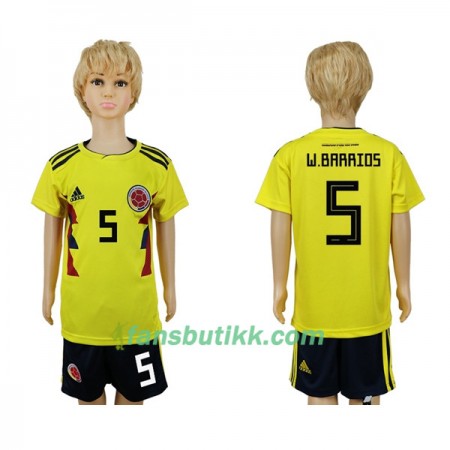 Fotball-VM 2018 Colombia drakt W.Barrios 5 Barn Hjemmetrøye